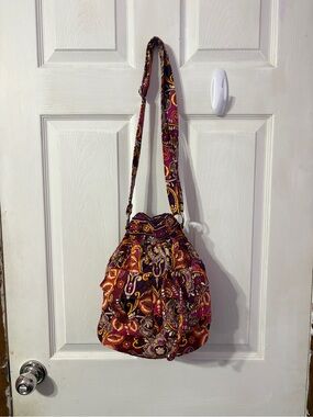 Vera Bradley Burgundy Paisley Drawstring Crossbody